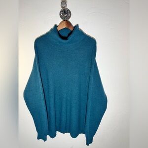 Free People Heavy Teal‎ Women’s Cowl Neck Sweater Size Large